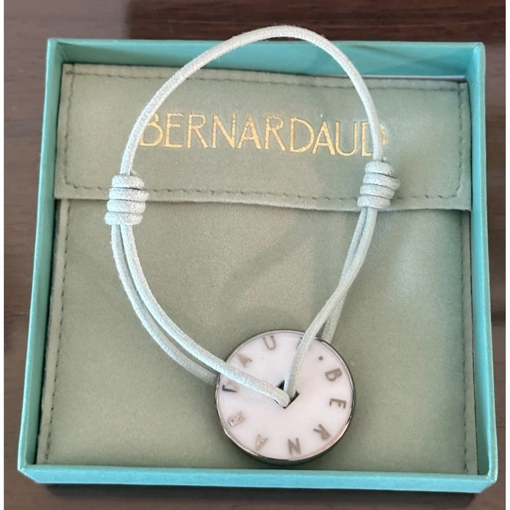 Bernardaud Porcelain Pendant Tile Adjustable Bracelet w/ Box NEW‎
